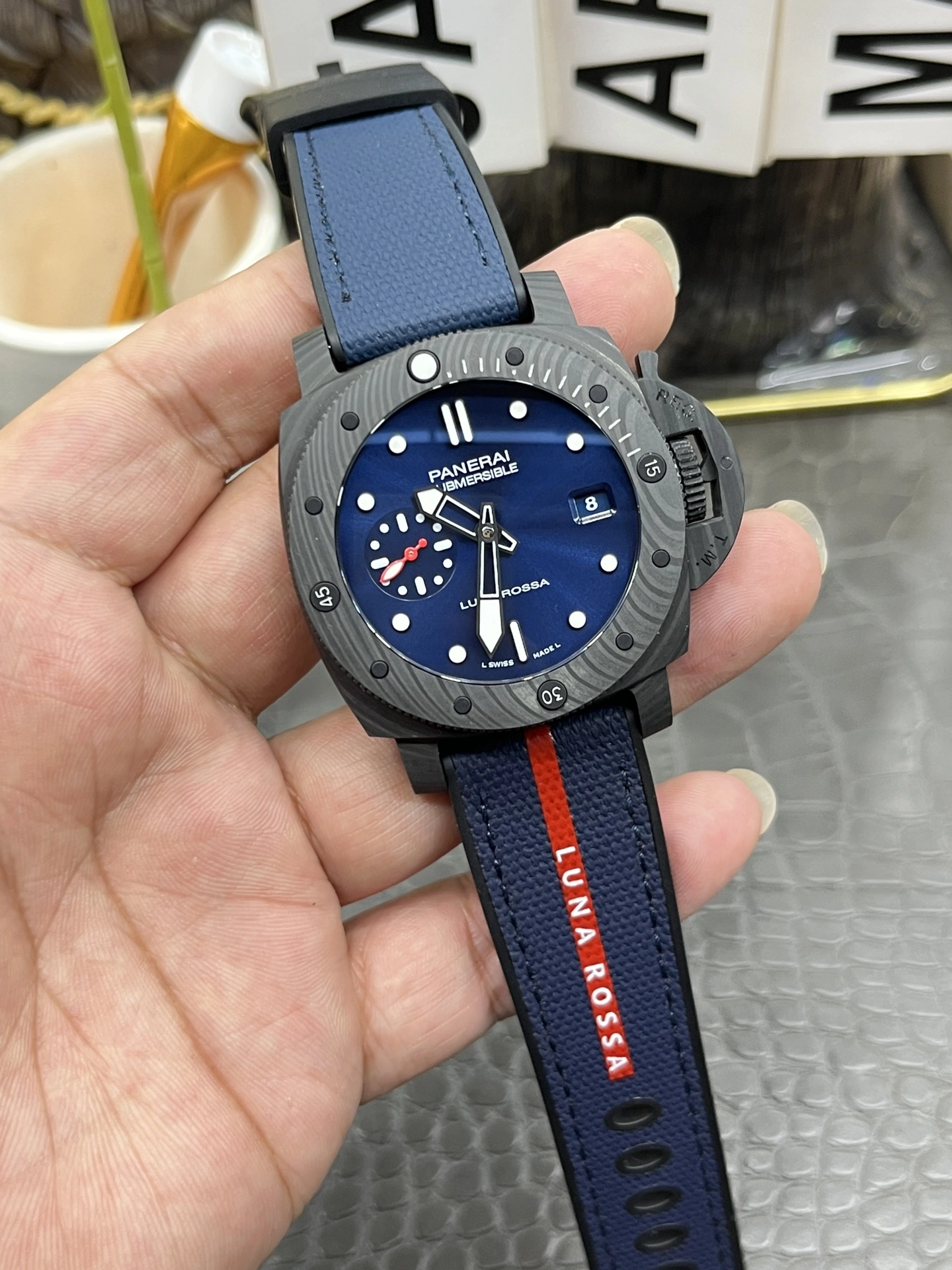 CBD Factory Panerai Submersible Luna Rossa Carbotech 42mm PAM01563 1:1 Super Clone – DDP.900 Movement Colorful 409